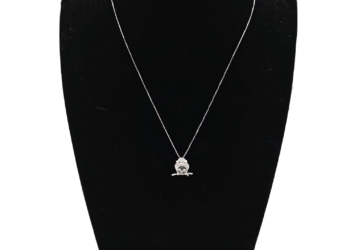 Collana in oro bianco 18 kt con ciondolo a gufo