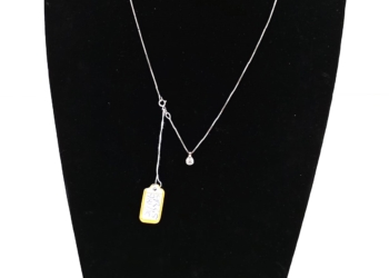 Collana in oro bianco 18kt con punto luce