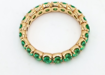 Anello rivière in oro giallo 18kt