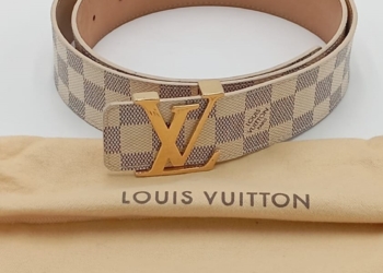 Cintura Louis Vuitton Initiales Paris con motivo Damier Azur