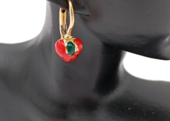 Paio di orecchini in oro giallo 18kt con coccinella