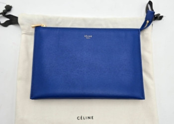 Pochette Celine Trio in Blu Elettrico