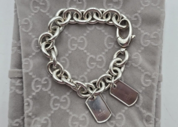 Bracciale Gucci Double Dog-Tag in Argento
