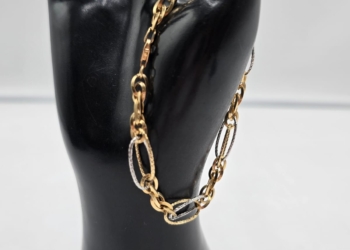 Bracciale a Catena Ovale in Oro Bicolor