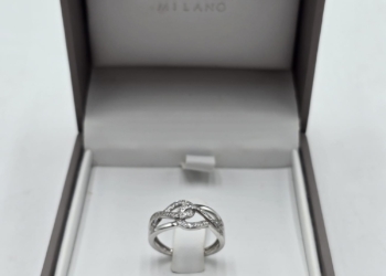 Anello Nodo d’Amore Babila in Oro Bianco e Diamanti