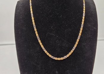 Collana a Maglia Occhio di Pernice 3+1 in Oro Bicolor
