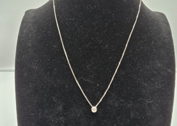Collana Punto Luce Con Diamante Naturale in Oro Bianco