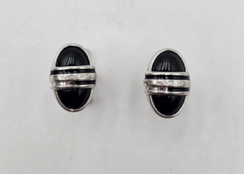 Gemelli Montblanc Meisterstuck Solitaire Ovali in Acciaio e Onice nera